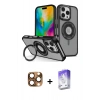 MARSİLYAN™- iPhone 16 Pro Max Kılıf Nova Minimal Serisi - Siyah Bilvis 5in1 3D Magic Cam Ekran Koruyucu + Pers Alüminyum Kamera Lens - CLTM