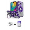 MARSİLYAN™- iPhone 16 Pro Max Kılıf Nova Minimal Serisi - Siyah Bilvis 5in1 3D Magic Cam Ekran Koruyucu + Gümüş Pers Alüminyum Kamera Lens