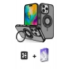 MARSİLYAN™- iPhone 16 Pro Max Kılıf Nova Minimal Serisi - Siyah Bilvis 5in1 3D Magic Cam Ekran Koruyucu + PVD Metal Kamera Lens - SH