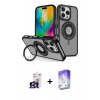 MARSİLYAN™- iPhone 16 Pro Max Kılıf Nova Minimal Serisi - Siyah Bilvis 5in1 3D Magic Cam Ekran Koruyucu + Bilvis Titan Kamera Lens - TMGI