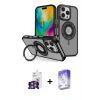 MARSİLYAN™- iPhone 16 Pro Max Kılıf Nova Minimal Serisi - Siyah Bilvis 5in1 3D Magic Cam Ekran Koruyucu + Bilvis Titan Kamera Lens - GS