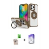 MARSİLYAN™- iPhone 16 Pro Max Kılıf Nova Minimal Serisi - Siyah Bilvis 5in1 3D Magic Cam Ekran Koruyucu + Natural Grey Raze Metal Kamera Lens