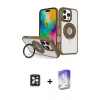 MARSİLYAN™- iPhone 16 Pro Max Kılıf Nova Minimal Serisi - Siyah Bilvis 5in1 3D Magic Cam Ekran Koruyucu + PVD Metal Kamera Lens - SH