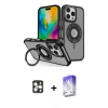 MARSİLYAN™- iPhone 16 Pro Max Kılıf Nova Minimal Serisi - Siyah Bilvis 5in1 3D Magic Cam Ekran Koruyucu + Gold PVD Metal Kamera Lens