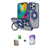 MARSİLYAN™- iPhone 16 Pro Max Kılıf Nova Minimal Serisi - Siyah Bilvis 5in1 3D Magic Cam Ekran Koruyucu + Çöl Titanyum Raze Metal Kamera Lens