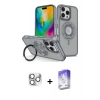 MARSİLYAN™- iPhone 16 Pro Max Kılıf Nova Minimal Serisi - Siyah Bilvis 5in1 3D Magic Cam Ekran Koruyucu + Gümüş Pers Alüminyum Kamera Lens