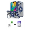 MARSİLYAN™- iPhone 16 Pro Max Kılıf Nova Minimal Serisi - Siyah Bilvis 5in1 3D Magic Cam Ekran Koruyucu + Beyaz Raze Metal Kamera Lens