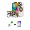 MARSİLYAN™- iPhone 16 Pro Max Kılıf Nova Minimal Serisi - Siyah Bilvis 5in1 3D Magic Cam Ekran Koruyucu + Beyaz Raze Metal Kamera Lens