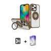 MARSİLYAN™- iPhone 16 Pro Max Kılıf Nova Minimal Serisi - Siyah Bilvis 5in1 3D Magic Cam Ekran Koruyucu + PVD Metal Kamera Lens - GS