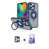 MARSİLYAN™- iPhone 16 Pro Max Kılıf Nova Minimal Serisi - Siyah Bilvis 5in1 5D Magic Hayalet Cam Ekran Koruyucu + PVD Metal Kamera Lens - GD