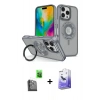 MARSİLYAN™- iPhone 16 Pro Max Kılıf Nova Minimal Serisi - Siyah Bilvis 5in1 5D Magic Hayalet Cam Ekran Koruyucu + Raze Metal Kamera Lens - SH