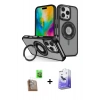 MARSİLYAN™- iPhone 16 Pro Max Kılıf Nova Minimal Serisi - Siyah Bilvis 5in1 5D Magic Hayalet Cam Ekran Koruyucu + Raze Metal Kamera Lens - CLTM