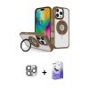 MARSİLYAN™- iPhone 16 Pro Max Kılıf Nova Minimal Serisi - Siyah Bilvis 5in1 5D Magic Hayalet Cam Ekran Koruyucu + Pers Alüminyum Kamera Lens - GI