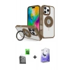 MARSİLYAN™- iPhone 16 Pro Max Kılıf Nova Minimal Serisi - Siyah Bilvis 5in1 5D Magic Hayalet Cam Ekran Koruyucu + Raze Metal Kamera Lens - SH