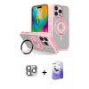 MARSİLYAN™- iPhone 16 Pro Max Kılıf Nova Minimal Serisi - Siyah Bilvis 5in1 5D Magic Hayalet Cam Ekran Koruyucu + Pers Alüminyum Kamera Lens - GI