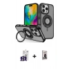 MARSİLYAN™- iPhone 16 Pro Max Kılıf Nova Minimal Serisi - Siyah Bilvis Hayalet Cam Ekran Koruyucu + Bilvis Titan Kamera Lens - TMGI