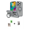MARSİLYAN™- iPhone 16 Pro Max Kılıf Nova Minimal Serisi - Siyah Bilvis Hayalet Cam Ekran Koruyucu + Natural Grey Raze Metal Kamera Lens