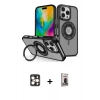 MARSİLYAN™- iPhone 16 Pro Max Kılıf Nova Minimal Serisi - Siyah Bilvis Hayalet Cam Ekran Koruyucu + PVD Metal Kamera Lens - GD