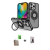 MARSİLYAN™- iPhone 16 Pro Max Kılıf Nova Minimal Serisi - Siyah Bilvis Hayalet Cam Ekran Koruyucu + Raze Metal Kamera Lens - CLTM