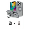 MARSİLYAN™- iPhone 16 Pro Max Kılıf Nova Minimal Serisi - Siyah Bilvis Hayalet Cam Ekran Koruyucu + PVD Metal Kamera Lens - SH