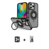 MARSİLYAN™- iPhone 16 Pro Max Kılıf Nova Minimal Serisi - Siyah Bilvis Hayalet Cam Ekran Koruyucu + PVD Metal Kamera Lens - SH
