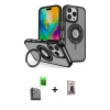 MARSİLYAN™- iPhone 16 Pro Max Kılıf Nova Minimal Serisi - Siyah Bilvis Hayalet Cam Ekran Koruyucu + Raze Metal Kamera Lens - SH