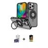 MARSİLYAN™- iPhone 16 Pro Max Kılıf Nova Minimal Serisi - Siyah Buffer Cam Ekran Koruyucu + Bilvis Titan Kamera Lens - TMGI