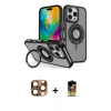 MARSİLYAN™- iPhone 16 Pro Max Kılıf Nova Minimal Serisi - Siyah Buffer Cam Ekran Koruyucu + Pers Alüminyum Kamera Lens - CLTM
