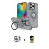MARSİLYAN™- iPhone 16 Pro Max Kılıf Nova Minimal Serisi - Siyah Buffer Cam Ekran Koruyucu + Pers Alüminyum Kamera Lens - GI