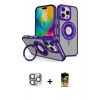 MARSİLYAN™- iPhone 16 Pro Max Kılıf Nova Minimal Serisi - Siyah Buffer Cam Ekran Koruyucu + Pers Alüminyum Kamera Lens - GI