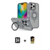 MARSİLYAN™- iPhone 16 Pro Max Kılıf Nova Minimal Serisi - Siyah Buffer Cam Ekran Koruyucu + PVD Metal Kamera Lens - SH