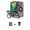MARSİLYAN™- iPhone 16 Pro Max Kılıf Nova Minimal Serisi - Siyah Buffer Cam Ekran Koruyucu + PVD Metal Kamera Lens - SH