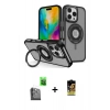 MARSİLYAN™- iPhone 16 Pro Max Kılıf Nova Minimal Serisi - Siyah Buffer Cam Ekran Koruyucu + Raze Metal Kamera Lens - SH