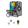 MARSİLYAN™- iPhone 16 Pro Max Kılıf Nova Minimal Serisi - Siyah Buffer Cam Ekran Koruyucu + Raze Metal Kamera Lens - BZ