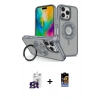 MARSİLYAN™- iPhone 16 Pro Max Kılıf Nova Minimal Serisi - Siyah Buffer Hayalet Cam Ekran Koruyucu + Bilvis Titan Kamera Lens - TMGI
