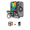 MARSİLYAN™- iPhone 16 Pro Max Kılıf Nova Minimal Serisi - Siyah Buffer Hayalet Cam Ekran Koruyucu + Pers Alüminyum Kamera Lens - CLTM