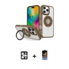 MARSİLYAN™- iPhone 16 Pro Max Kılıf Nova Minimal Serisi - Siyah Buffer Hayalet Cam Ekran Koruyucu + PVD Metal Kamera Lens - GS