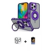 MARSİLYAN™- iPhone 16 Pro Max Kılıf Nova Minimal Serisi - Siyah Buffer Hayalet Cam Ekran Koruyucu + Pers Alüminyum Kamera Lens - GS