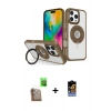 MARSİLYAN™- iPhone 16 Pro Max Kılıf Nova Minimal Serisi - Siyah Buffer Hayalet Cam Ekran Koruyucu + Raze Metal Kamera Lens - CLTM