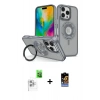 MARSİLYAN™- iPhone 16 Pro Max Kılıf Nova Minimal Serisi - Siyah Buffer Hayalet Cam Ekran Koruyucu + Raze Metal Kamera Lens - BZ