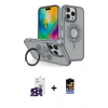 MARSİLYAN™- iPhone 16 Pro Max Kılıf Nova Minimal Serisi - Siyah Buffer Hayalet Cam Ekran Koruyucu + Bilvis Titan Kamera Lens - SH