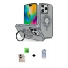 MARSİLYAN™- iPhone 16 Pro Max Kılıf Nova Minimal Serisi - Siyah Joko Magic 5D Cam + Natural Grey Raze Metal Kamera Lens