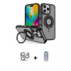 MARSİLYAN™- iPhone 16 Pro Max Kılıf Nova Minimal Serisi - Siyah Joko Magic 5D Cam + Pers Alüminyum Kamera Lens - GS