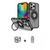 MARSİLYAN™- iPhone 16 Pro Max Kılıf Nova Minimal Serisi - Siyah Joko Magic 5D Cam + Pers Alüminyum Kamera Lens - GI