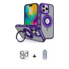 MARSİLYAN™- iPhone 16 Pro Max Kılıf Nova Minimal Serisi - Siyah Joko Magic 5D Cam + Pers Alüminyum Kamera Lens - GS