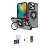 MARSİLYAN™- iPhone 16 Pro Max Kılıf Nova Minimal Serisi - Siyah Joko Magic 5D Hayalet Cam + Gümüş Bilvis Titan Kamera Lens