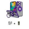MARSİLYAN™- iPhone 16 Pro Max Kılıf Nova Minimal Serisi - Siyah Joko Magic 5D Hayalet Cam + Gümüş Pers Alüminyum Kamera Lens