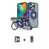 MARSİLYAN™- iPhone 16 Pro Max Kılıf Nova Minimal Serisi - Siyah Joko Magic 5D Hayalet Cam + Gümüş PVD Metal Kamera Lens