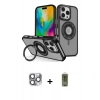 MARSİLYAN™- iPhone 16 Pro Max Kılıf Nova Minimal Serisi - Siyah Joko Magic 5D Hayalet Cam + Pers Alüminyum Kamera Lens - GI