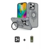 MARSİLYAN™- iPhone 16 Pro Max Kılıf Nova Minimal Serisi - Siyah Joko Magic 5D Hayalet Cam + PVD Metal Kamera Lens - SH